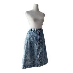 Vintage Y2K Venezia Light Wash Denim Knee Length Skirt